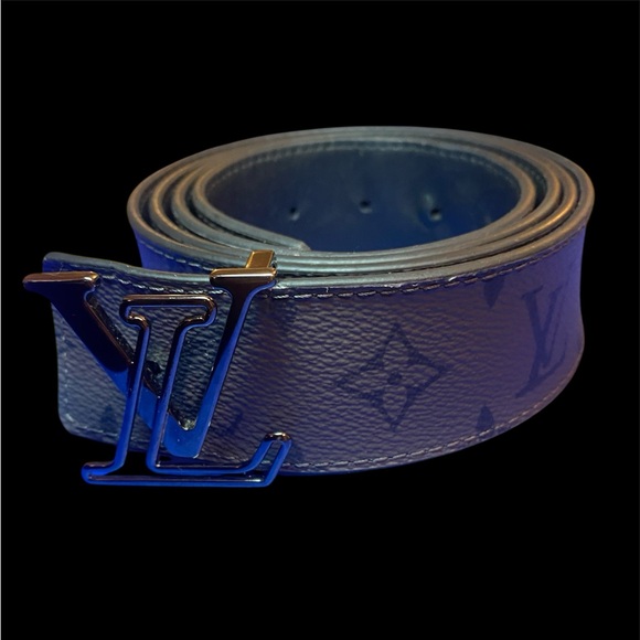 Louis Vuitton Black and Gray Monogram Belt
